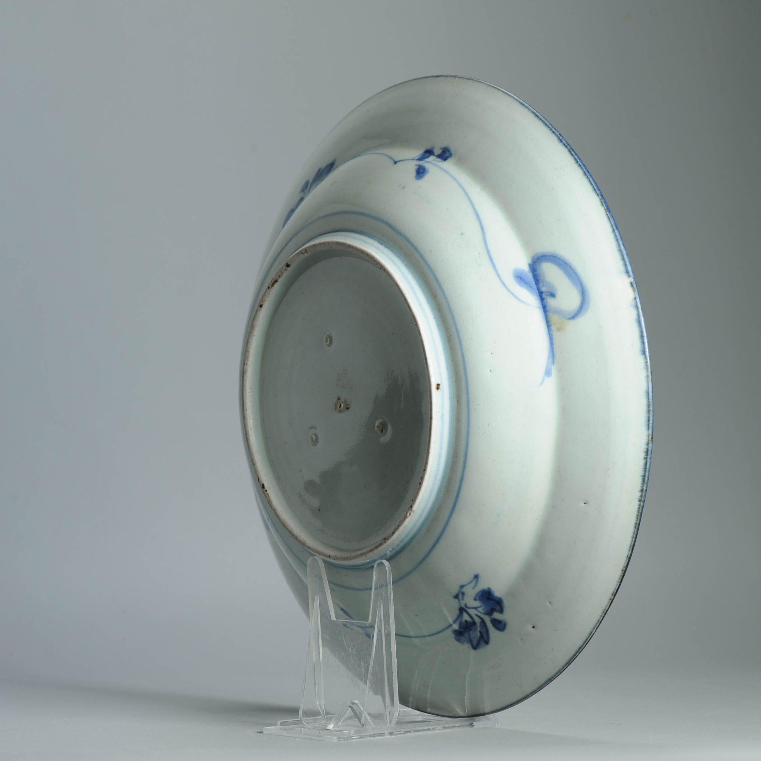 31CM Antike Kraak Edo-Periode 1680-1690 Japanische Porzellan Charger Arita im Angebot 5