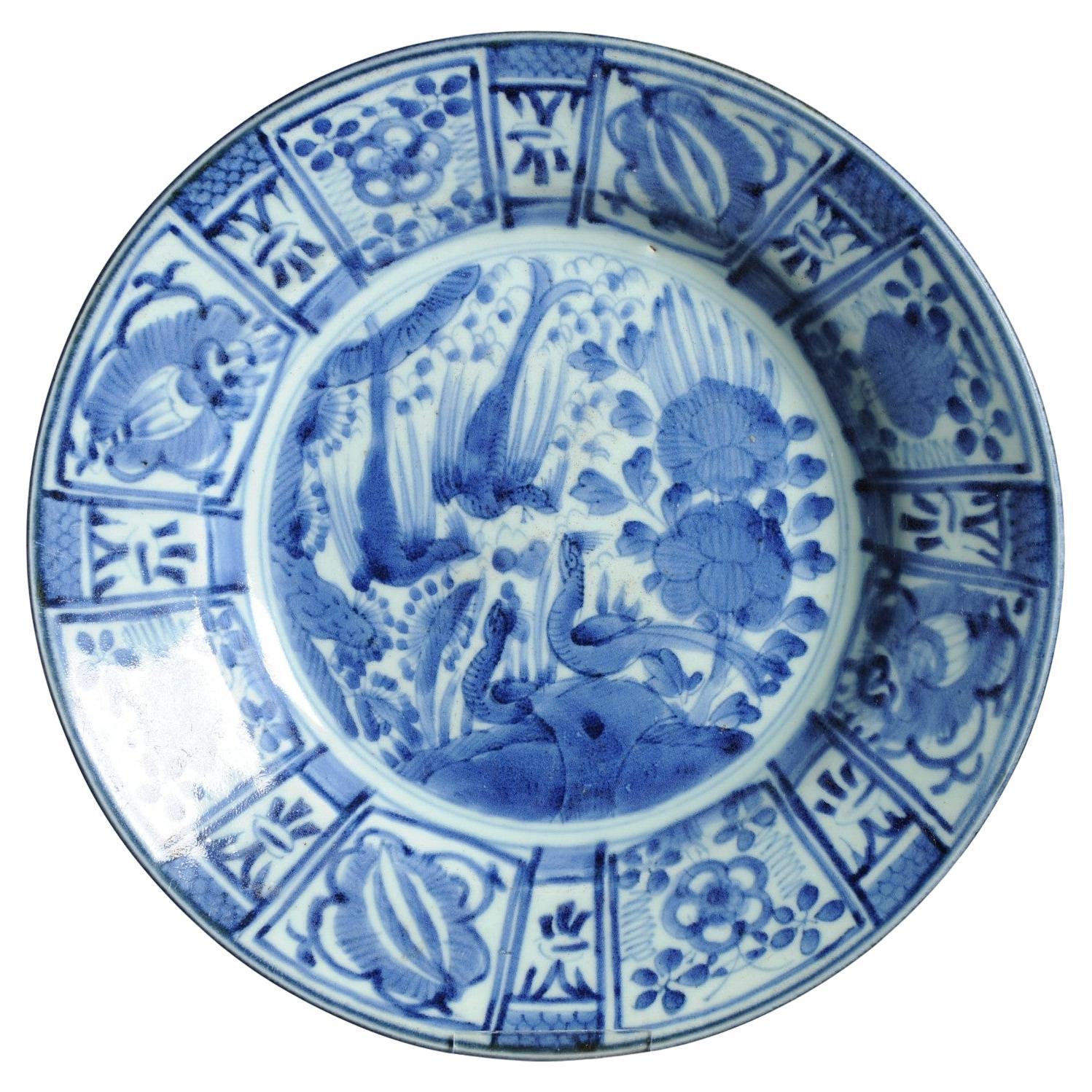 31CM Antique Kraak Période Edo 1680-1690 Porcelaine japonaise Charger Arita