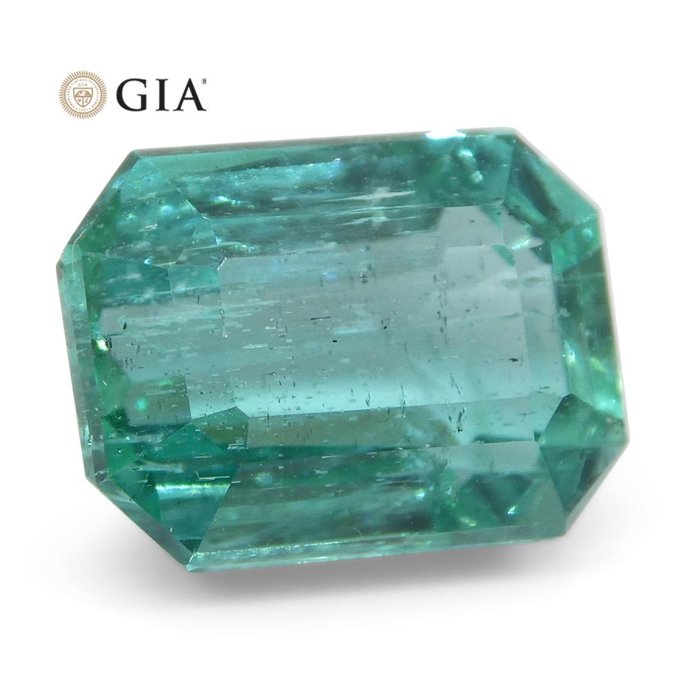 3.1ct Octagonal/Emerald Cut Emerald GIA Certified Zambian For Sale 5