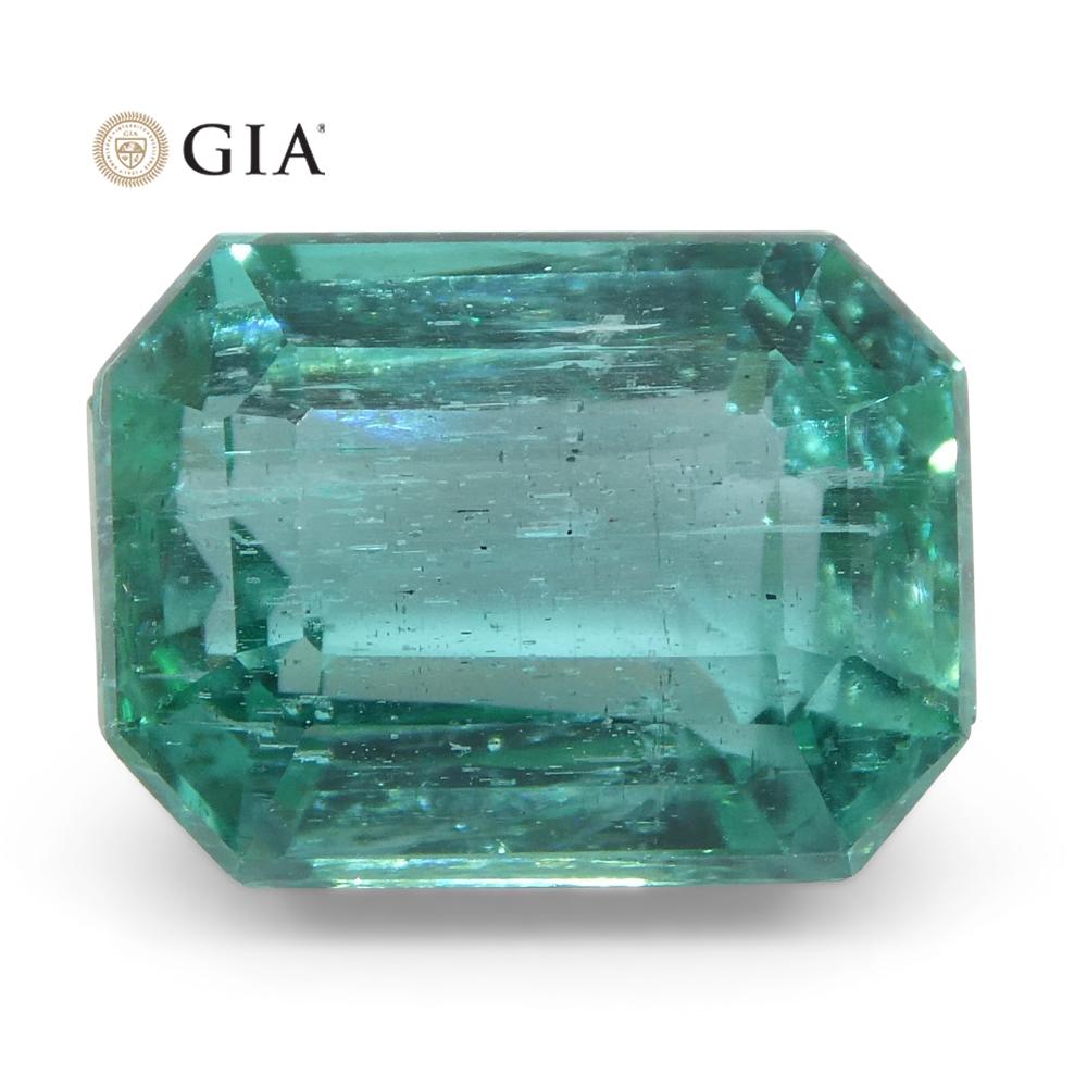 3.1ct Octagonal/Emerald Cut Emerald GIA Certified Zambian For Sale 6