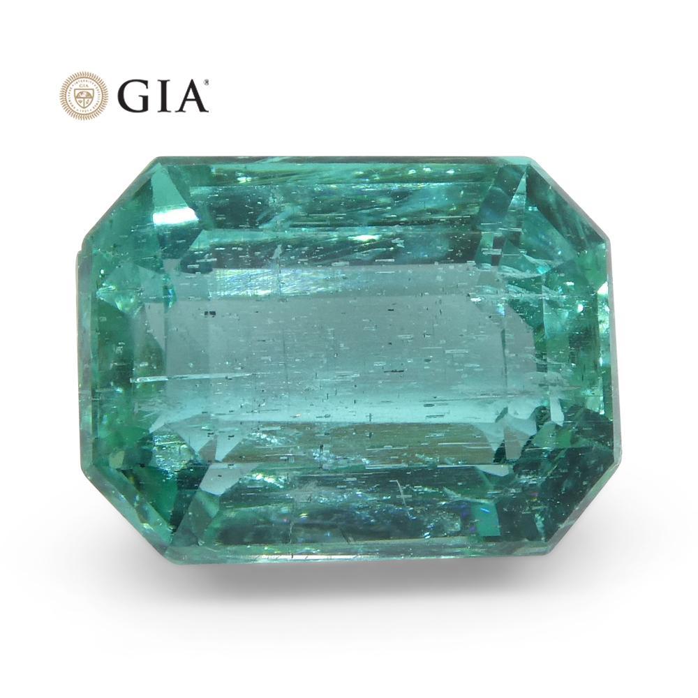 3.1ct Octagonal/Emerald Cut Emerald GIA Certified Zambian For Sale 1
