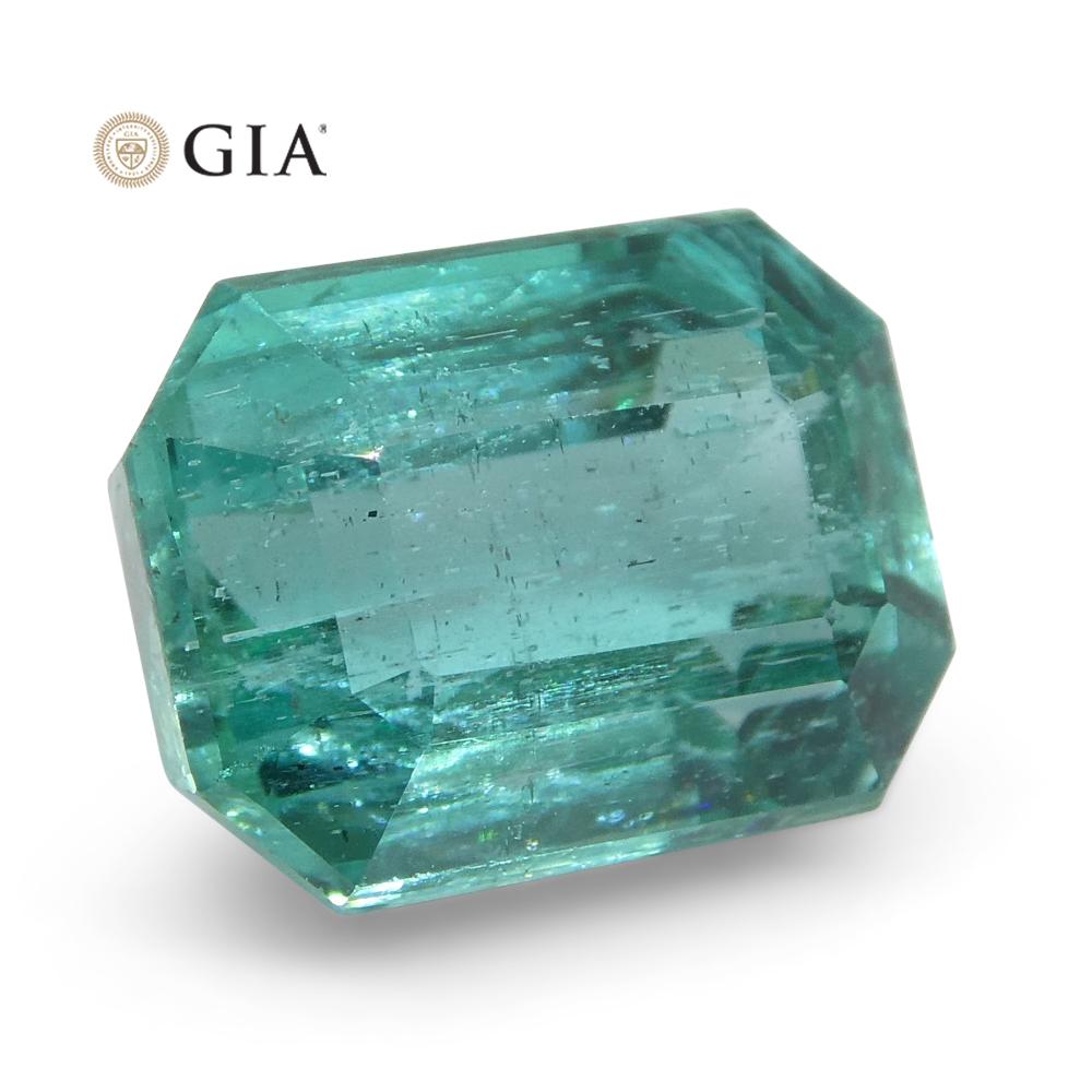 3.1ct Octagonal/Emerald Cut Emerald GIA Certified Zambian For Sale 2