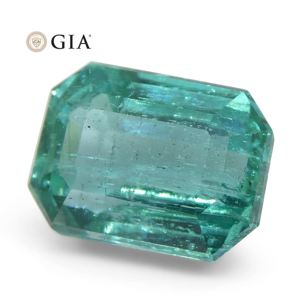 3.1ct Octagonal/Emerald Cut Emerald GIA Certified Zambian For Sale 3