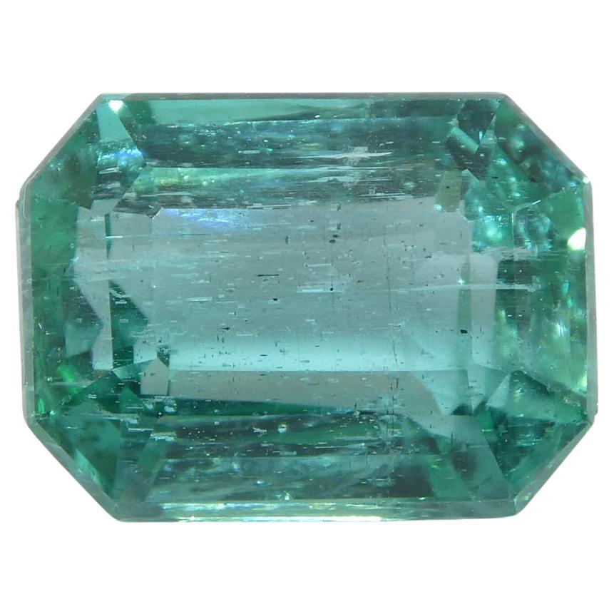 3.1ct Octagonal/Emerald Cut Emerald GIA Certified Zambian For Sale