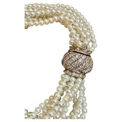 3,1 mm Akoya Japanies Perle Multi-Strang-Armband, 14KWG Diamant-Verschluss, 8 Zoll