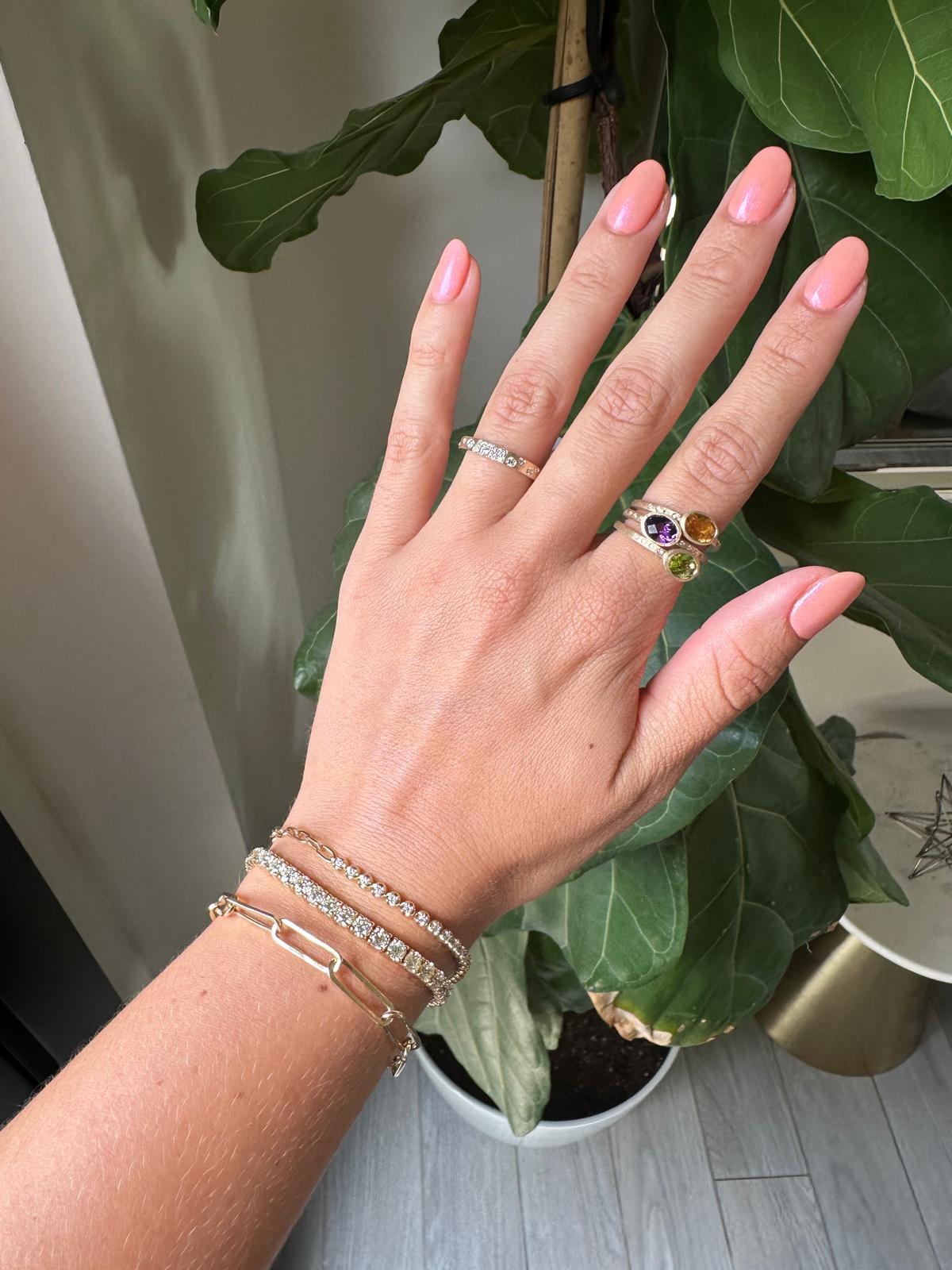 For Sale:  3.1MM Diamond Confetti Band in 14K Yellow Gold 5