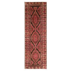 3'1"x10' Beaver Brown Vintage Persian Hamadan Hand Knotted Wool Runner Rug