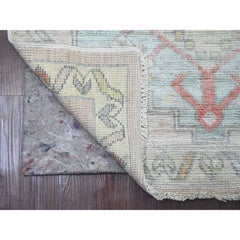 3'1"x10' Pink Anatolian Village Inspired Design Hand Knotted Wool Runner Rug