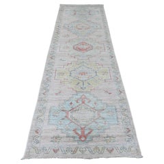 3
1"x10
Pink Anatolian Village Inspired Design Hand Knotted Wool Runner Rug