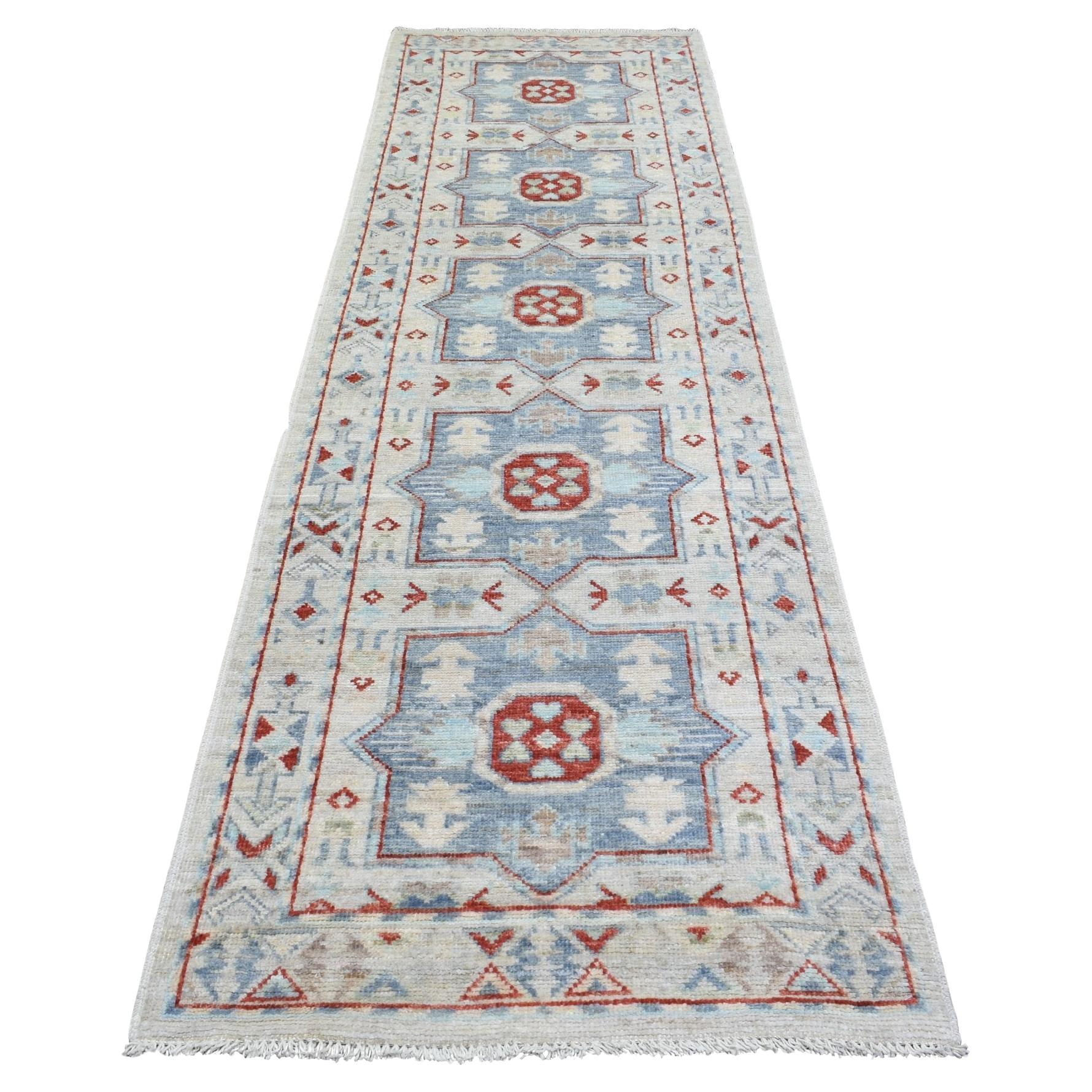 3
1 "x10
2" Alfombra de Correr de Lana Suave Anudada a Mano de Inspiración Geométrica Gris Anatolia en venta
