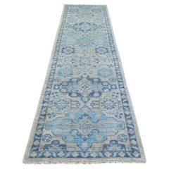 3
1 "x11
9" Grigio annodato a mano in lana d
ispirazione anatolica Villagde