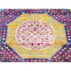 3'1"x17'4" Lime Green Mamluk Design Silk with Wool Hand Knotted XL Runner Rug