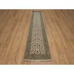 3'1 "x18' Ivory Kashan Design 300 KPSI New Zealand Wool Hand Knotted Runner Rugs (Tappeto da corsa in lana neozelandese annodato a mano)