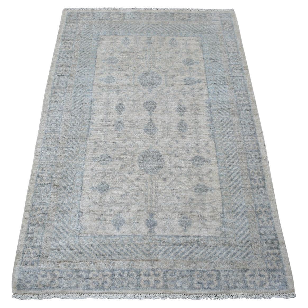 3'1 "x4'10" Elfenbein Natural Dyes Milk Wash Peshawar Wolle Hand Knotted Rug