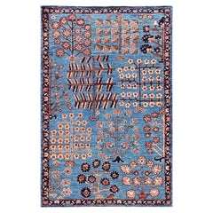 3'1"x4'10" Marlin Blue Bakhtiar Design Aryana Grade Hand Knotted Soft Wool Rug