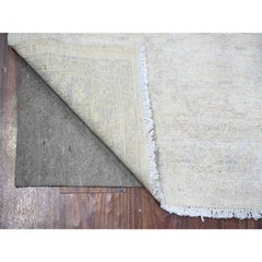 3'1"x4'10" White Wash Peshawar Wool Hand Knotted Oriental Rug
