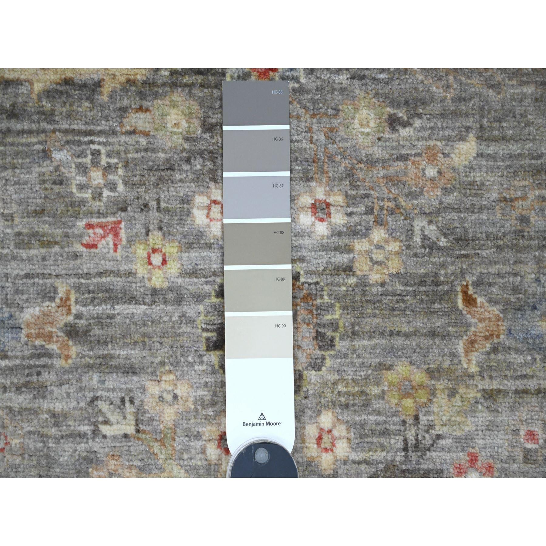Oushak Tappeto Afghano Peshawar Heriz Grigio 3'1 