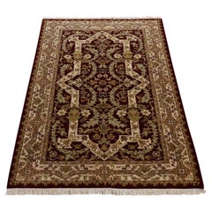 3
1 "x5
 Bourgogne rouge Tapis de laine néo-zélandais noué à la main 300 KPSI