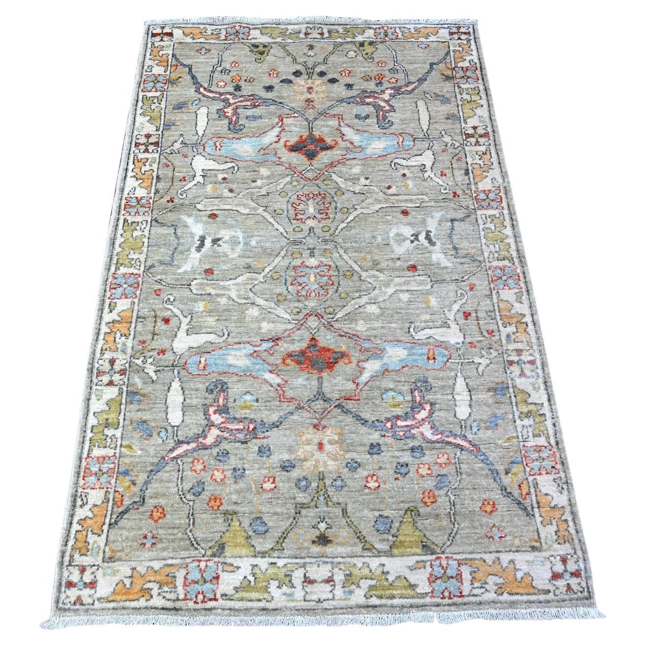 3
1"x5
 Cloud Gray Bidjar Garus Design Aryana Grade Soft Wool Hand Knotted Rug