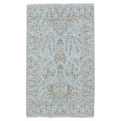 3'1"x5' Gray 200 KPSI Meditation Tree of Life Design Hand Knotted Wool Rug