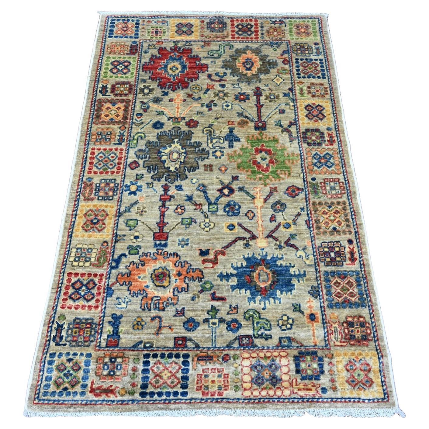 3
1 "x5
 Gris Peshawar Colorido Diseño Ziegler Mahal Alfombra anudada a mano de pura lana en venta