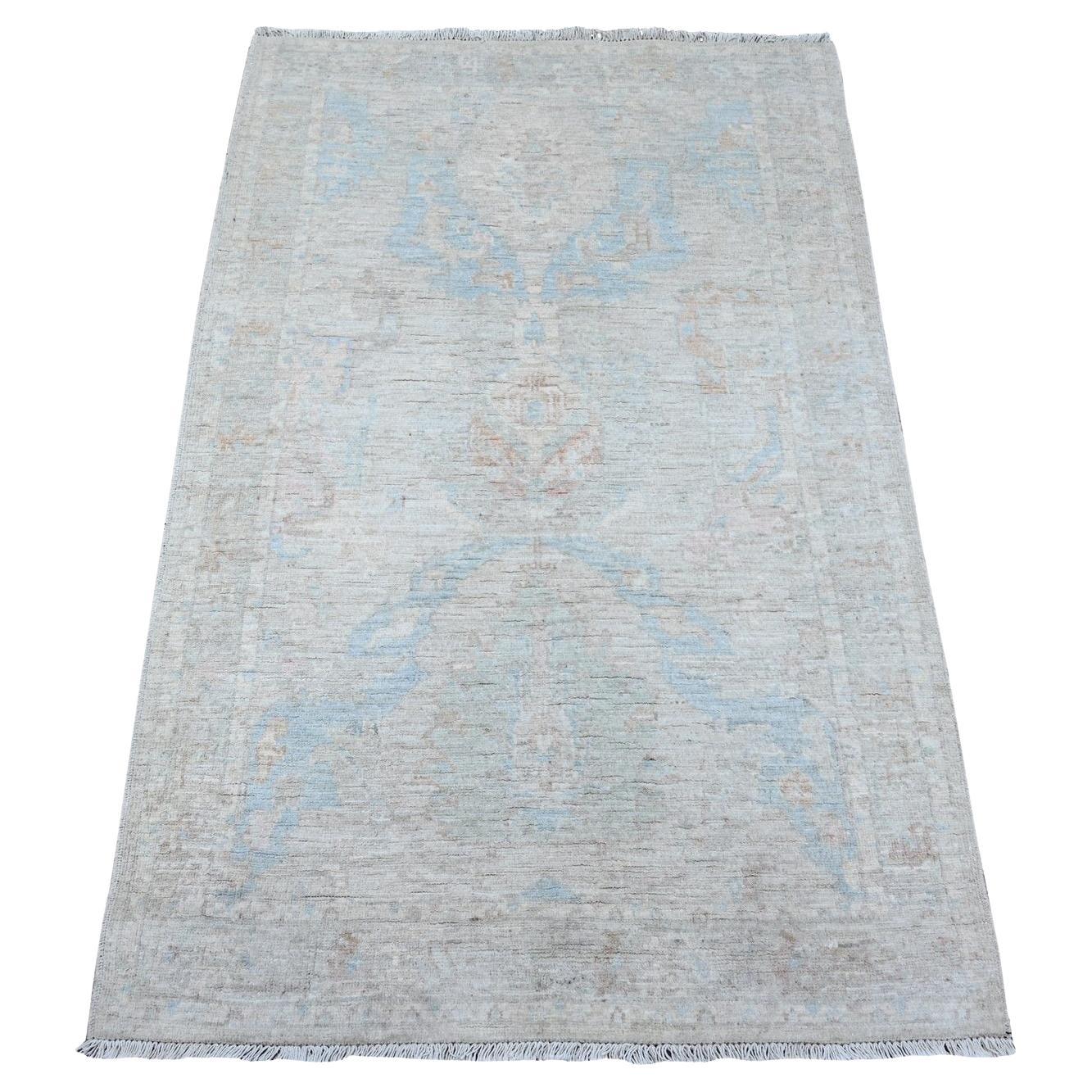 3'1 "x5' Grauer ausgewaschener North West Persian Hand Knotted Wool Orientteppich
