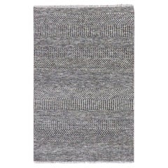 3
1 "x5
 Pebble Gray Undyed 100% Wool Modern Grass Design Rugs annodato a mano