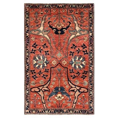 3
1 "x5
 Rojo Óxido Anudada a Mano Diseño Bijar Garus Lana Pura Alfombra Grado Aryana