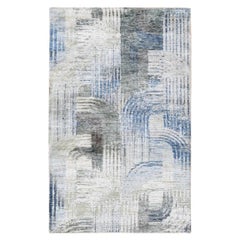 3'1"x5' THE INTERTWINED PASSAGE Silk with Text Wool Hand Knotted Oriental Rug