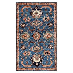 3'1 "x5'1" Blue Northwest Persian with All Over Design Hand Knotsted Soft Wool Rug (tapis de laine douce nouée à la main)