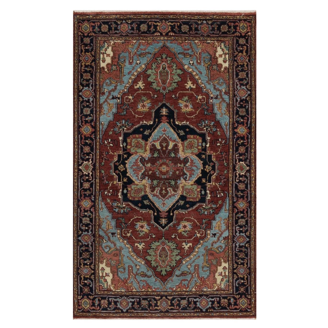 3
1 "x5
2" Scheune Rot Antik Fein Heriz Re-Kreation Hand geknüpft weiche Wolle Teppich im Angebot