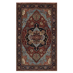 3
1 "x5
2" Scheune Rot Antik Fein Heriz Re-Kreation Hand geknüpft weiche Wolle Teppich