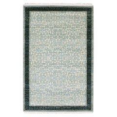 3'1 "x5'2" Bleu Design Modern Rugs Laine Naturelle Noué à la main