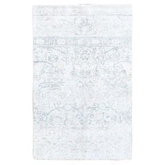 3'1"x5'2" Ivory Nomad Creation Pure Wool Clean Hand Knotted Vintage Persian Rug