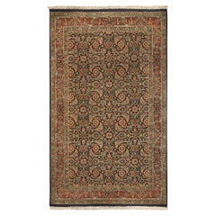 3
1"x5
2" Jet Black Herati Design Hand Knotted 250 KPSI Wool Oriental Rug