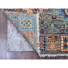 Tappeto Peshawar Ziegler Mahal All Over Design annodato a mano in pura lana 3'1 "x5'3" grigio