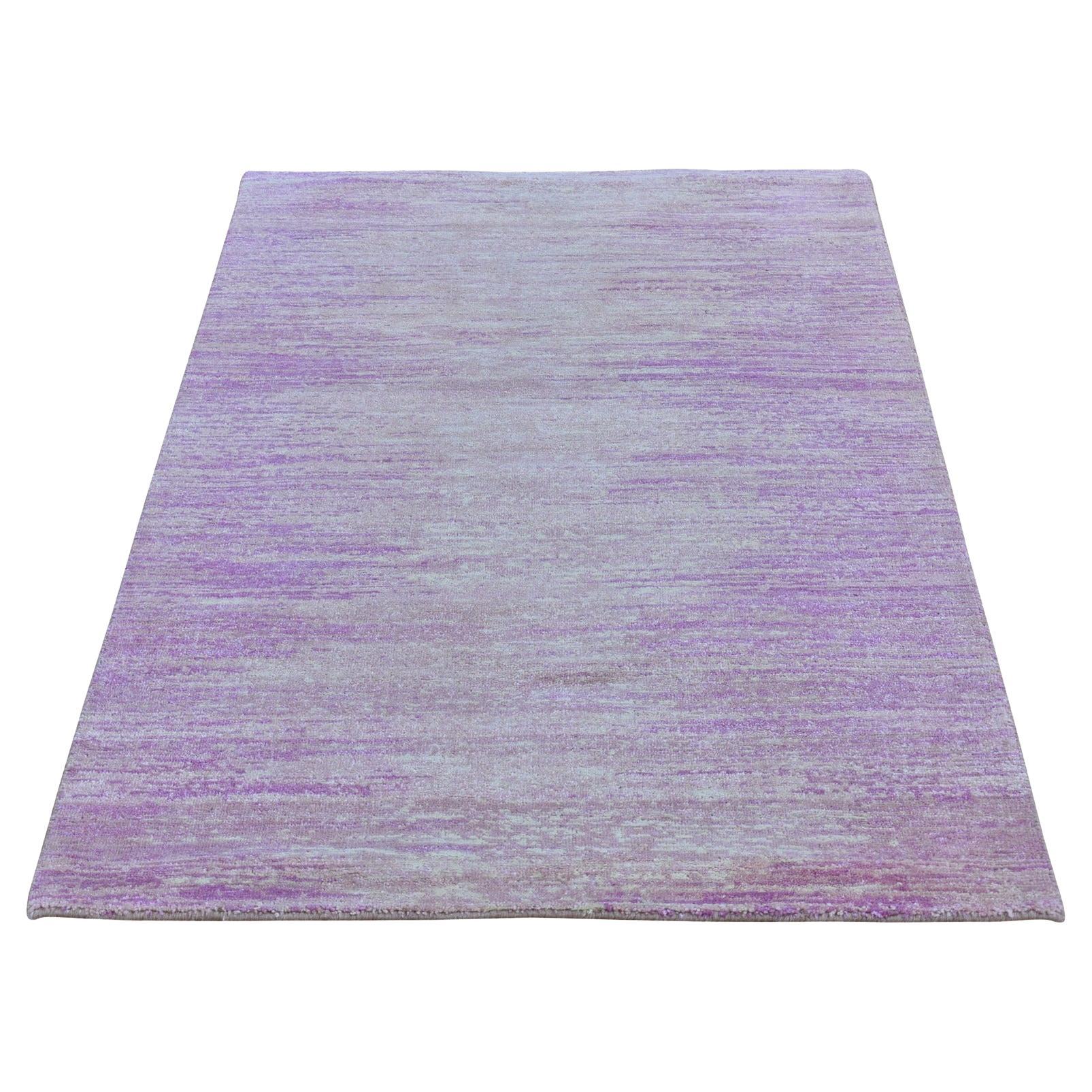 3
1"x5
5" Hand Knotted Pink Thick and Plush Pure Wool Only Ombre Design Rug en venta