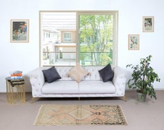 31x67 in Vintage Turkish Accent Rug, Unique Door Mat, Handmade Kitchen Rug