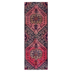 3'1'x9' Blush Red Ovedyed Persian Lilahan Hand Knotted Pure Wool Runner Rug