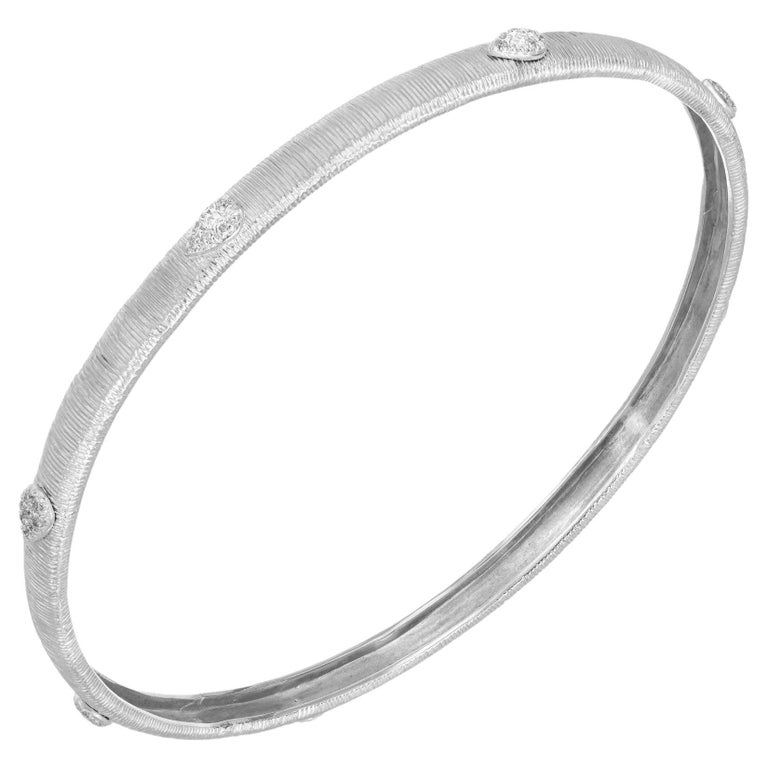 .32 Carat Diamond White Gold Slip On Bangle Bracelet For Sale at 1stDibs