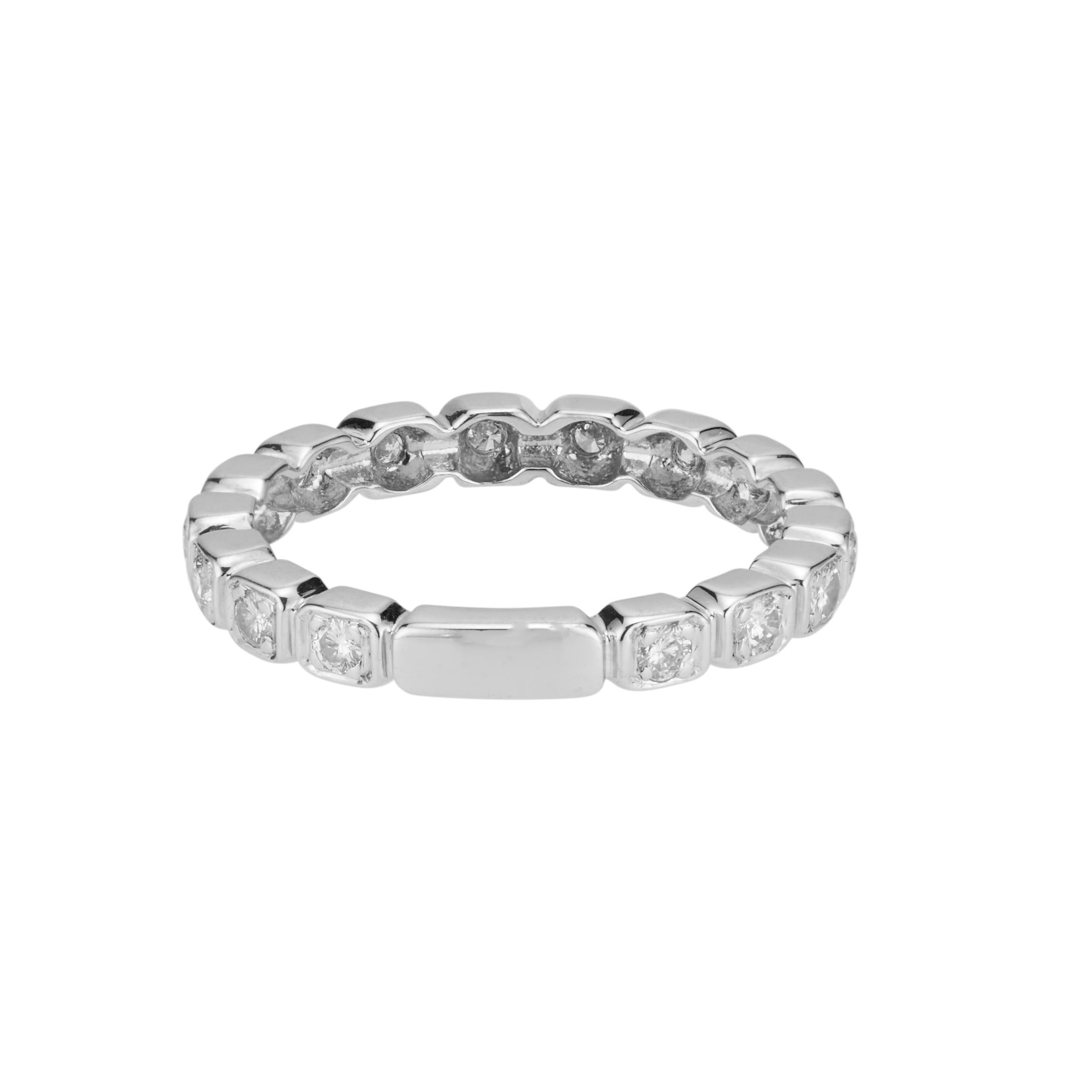 Round Cut .32 Carat Diamond White Gold Wedding Band Ring  For Sale