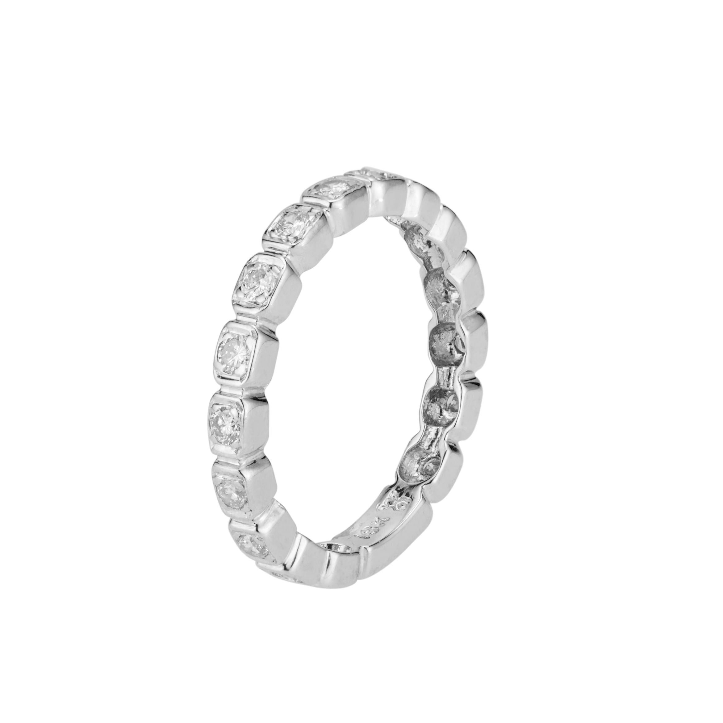 Women's .32 Carat Diamond White Gold Wedding Band Ring  For Sale
