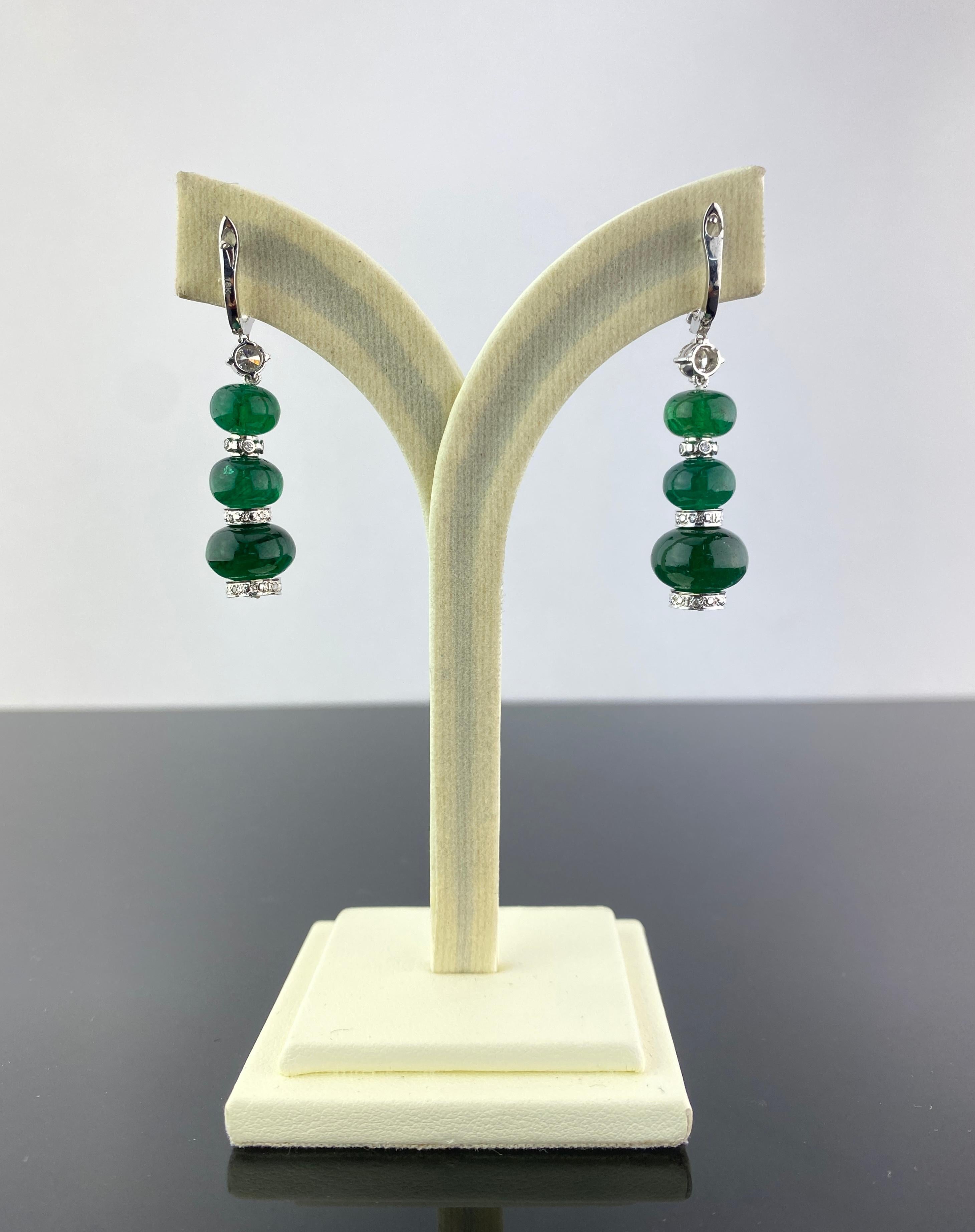 emerald bead earrings