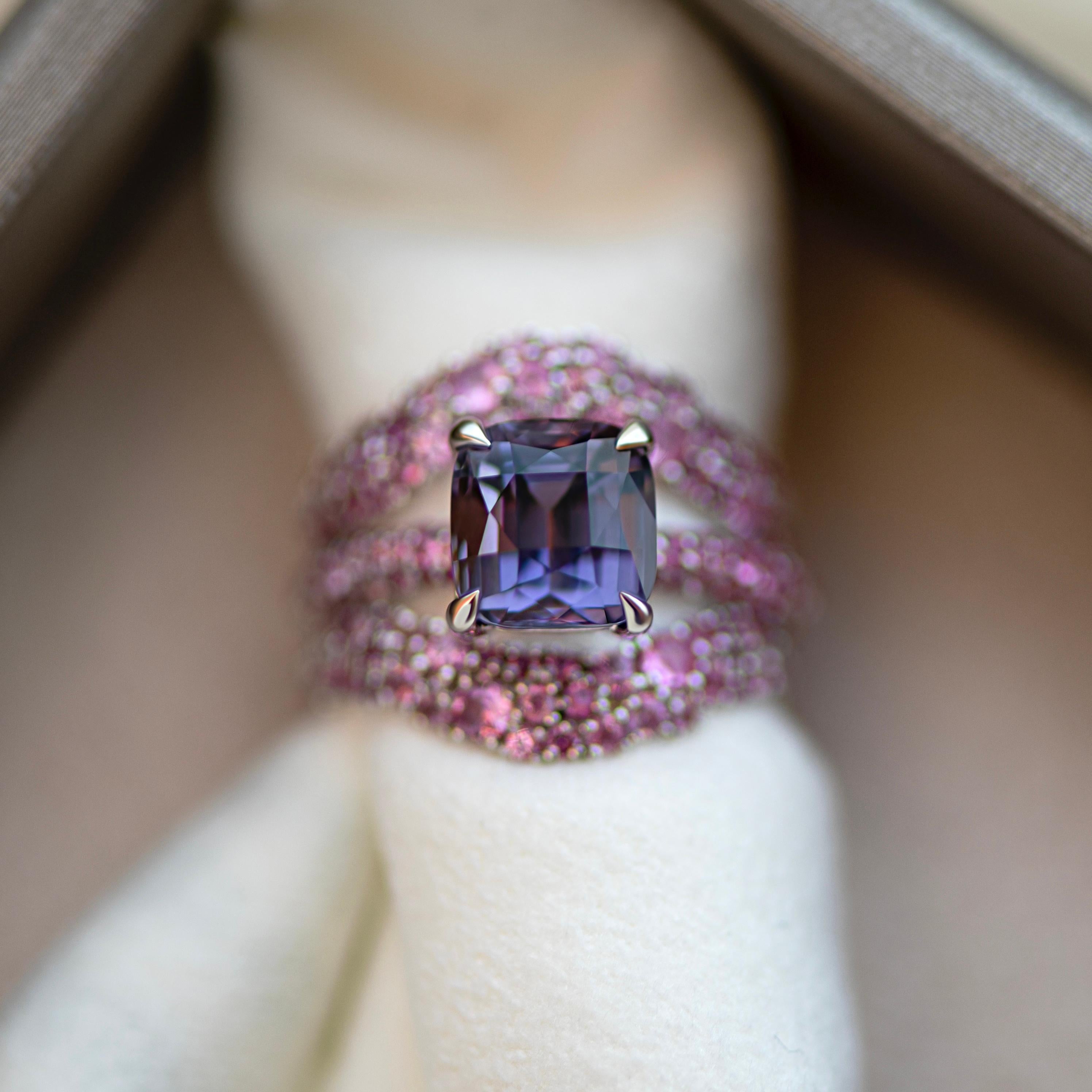 One of a kind ring with beautiful Grey Spinel from our limited 