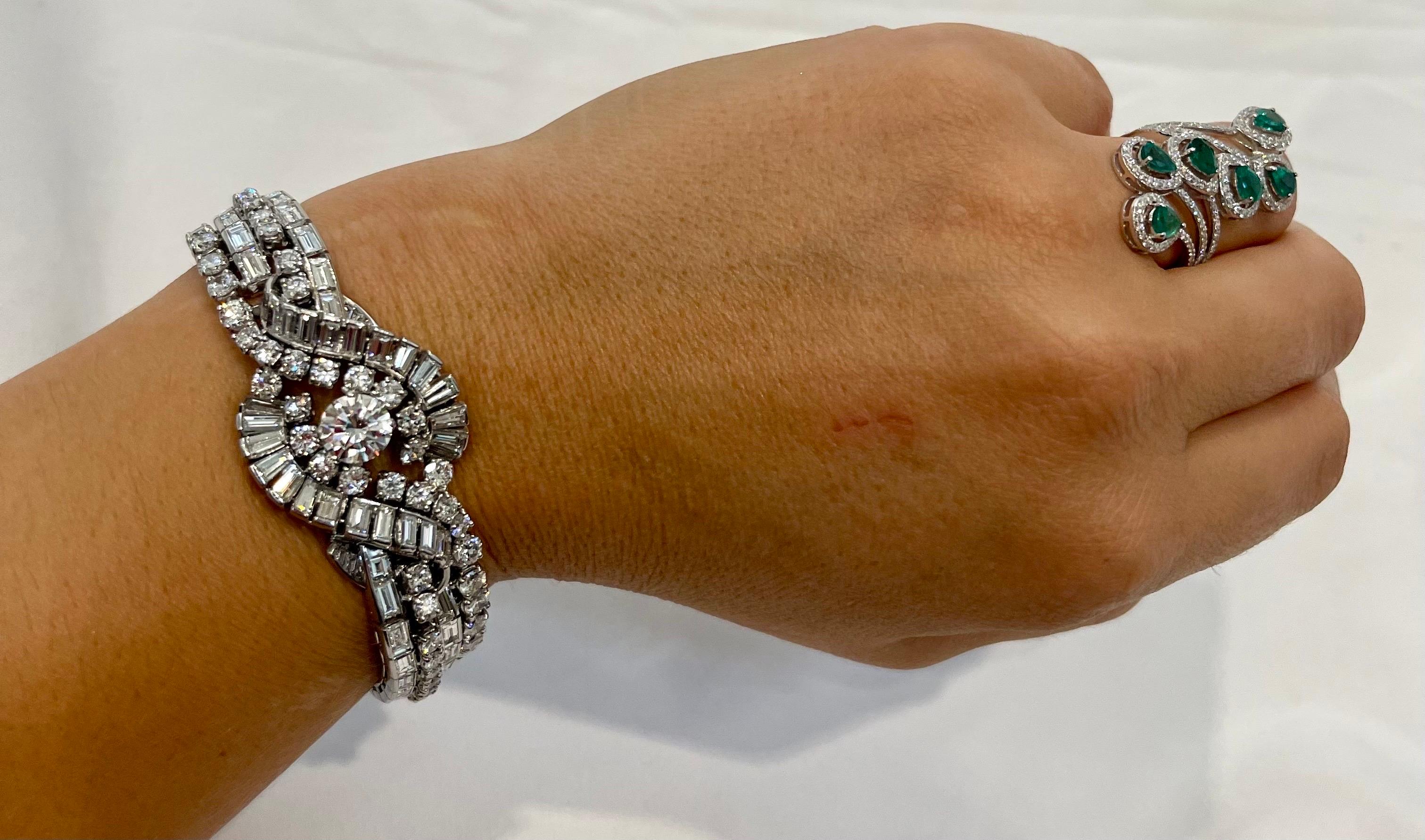 32 Karat Diamant 1,79 Karat Diamant GIA zertifiziert Platin Art Deco Stil Armband im Angebot 5