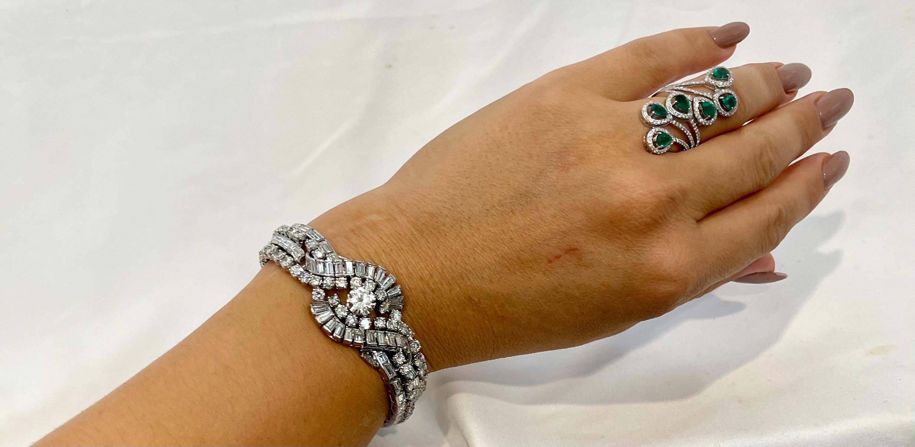 32 Karat Diamant 1,79 Karat Diamant GIA zertifiziert Platin Art Deco Stil Armband im Angebot 6
