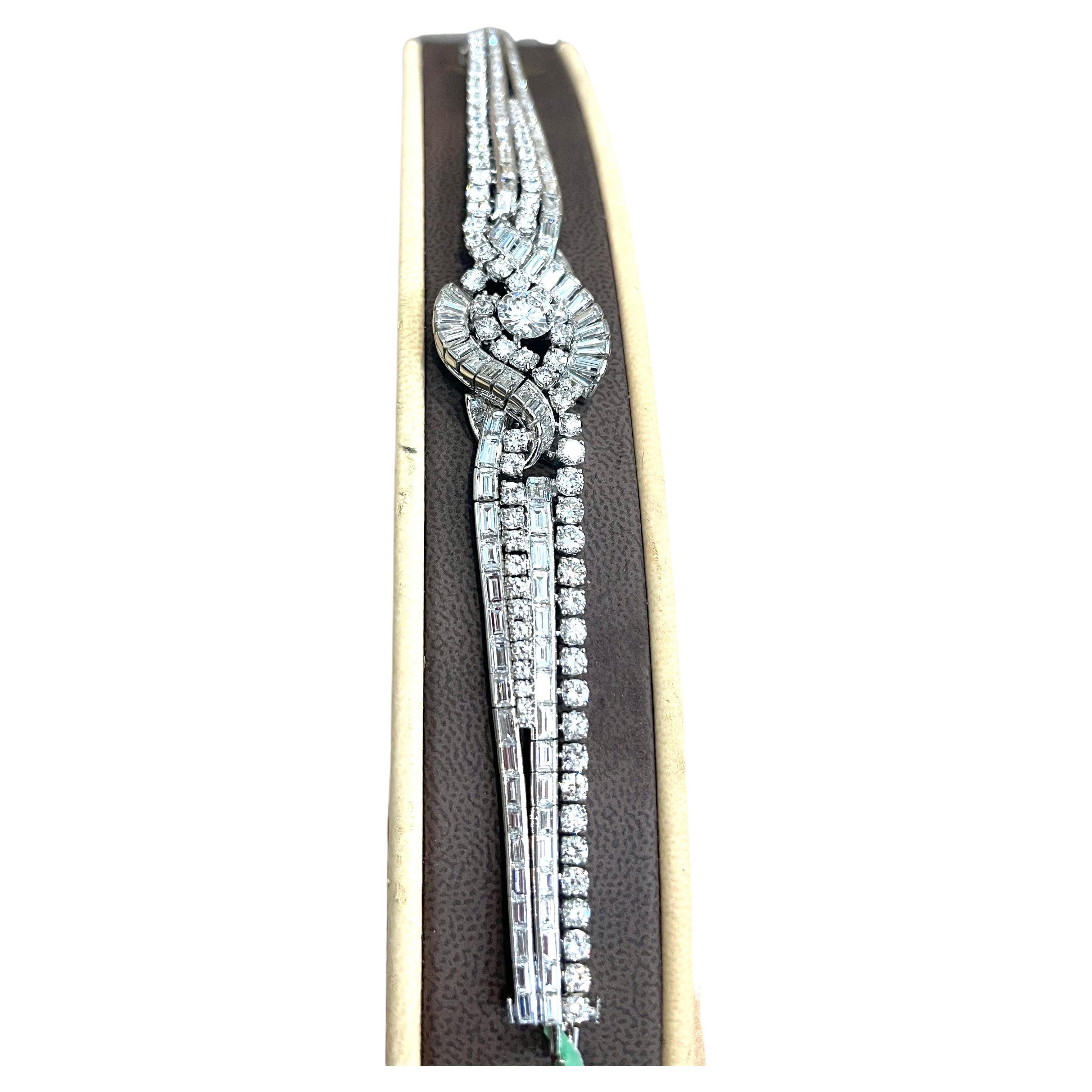 32 Karat Diamant 1,79 Karat Diamant GIA zertifiziert Platin Art Deco Stil Armband (Art déco) im Angebot