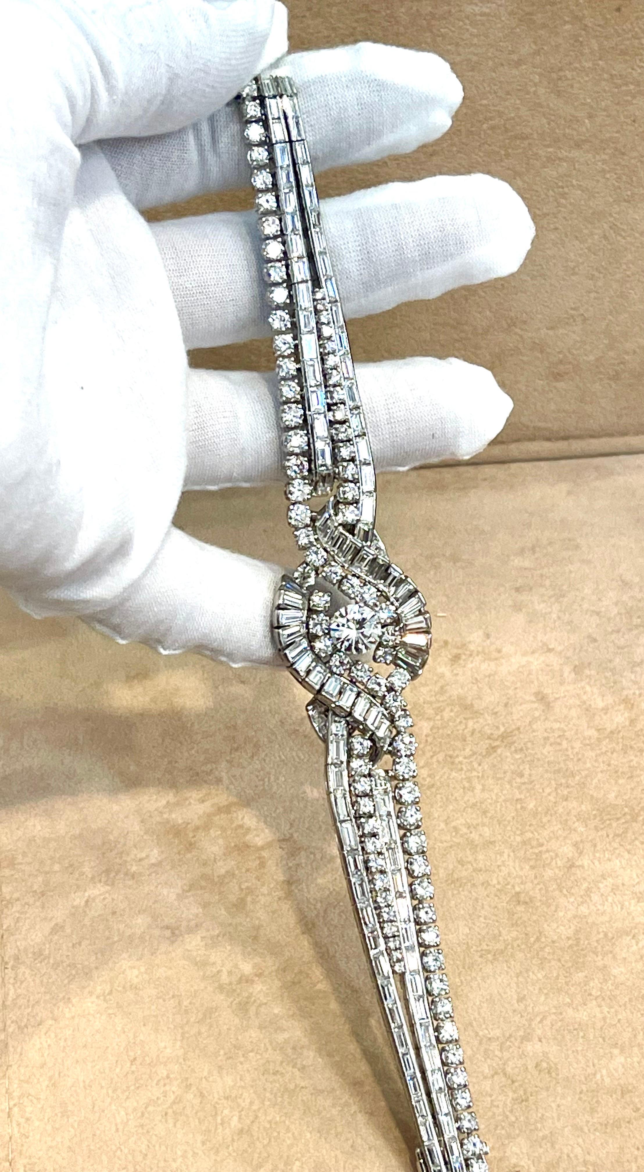 32 Karat Diamant 1,79 Karat Diamant GIA zertifiziert Platin Art Deco Stil Armband (Rundschliff) im Angebot