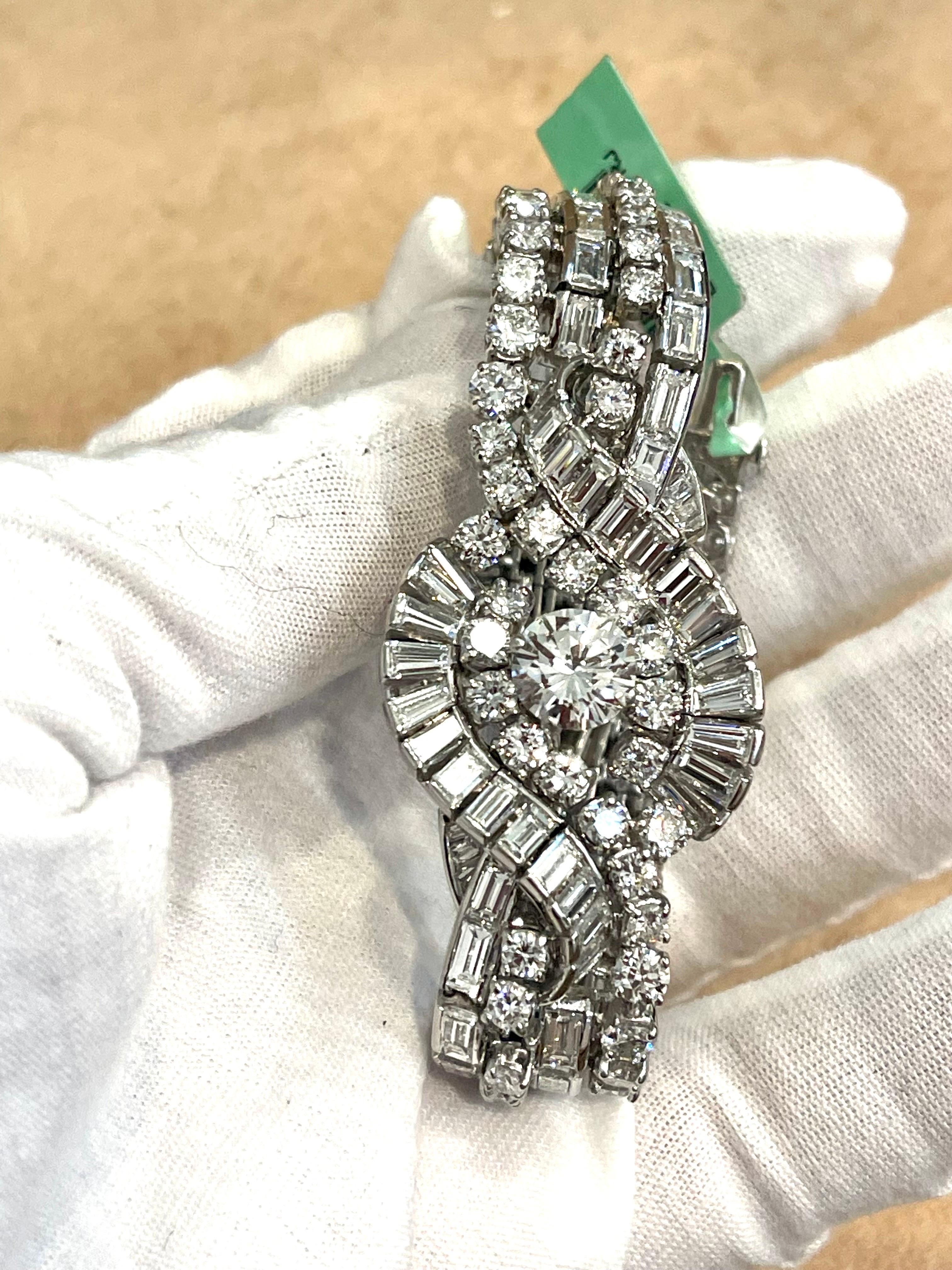 32 Karat Diamant 1,79 Karat Diamant GIA zertifiziert Platin Art Deco Stil Armband im Angebot 2