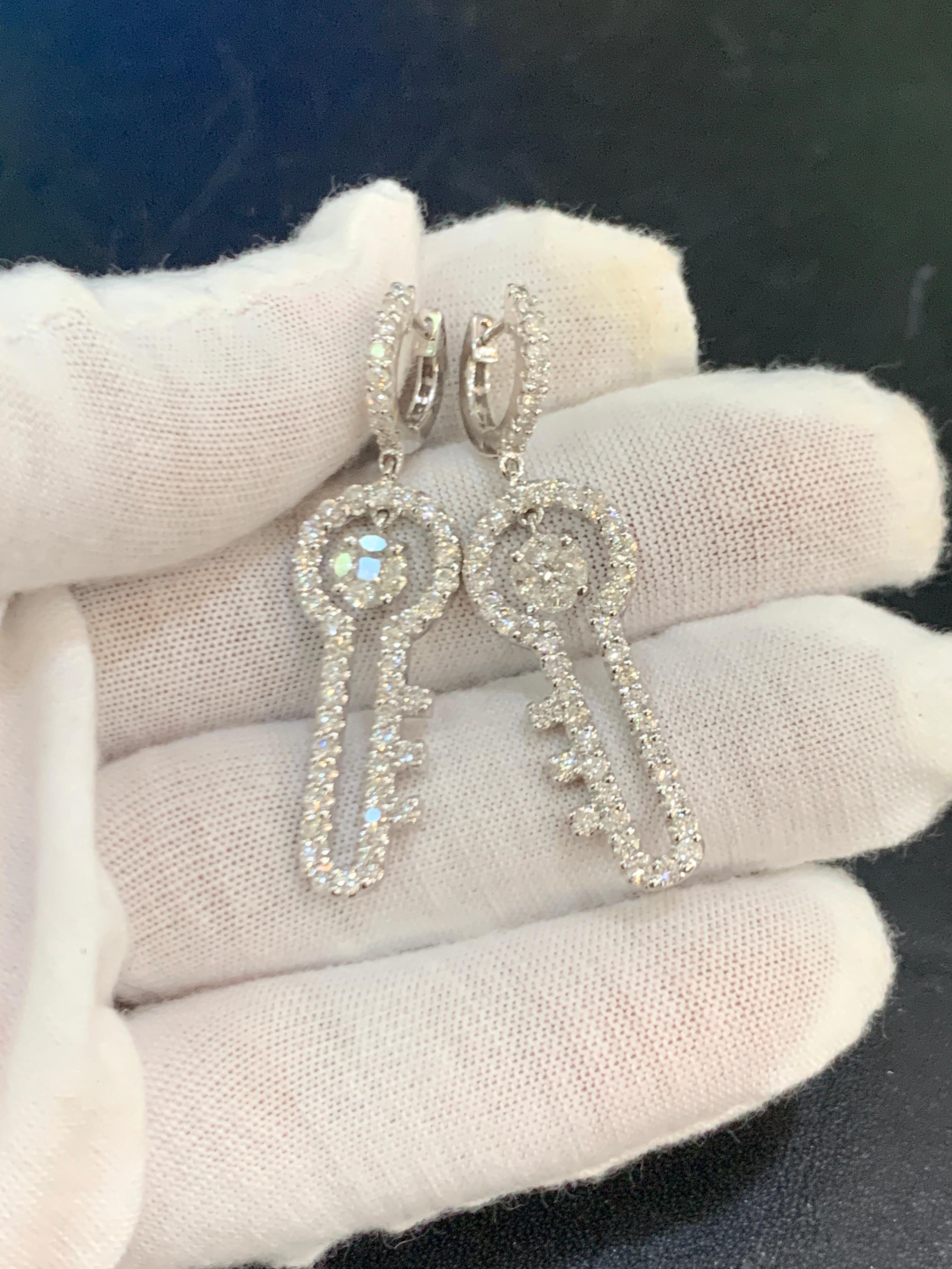 key shaped earrings
